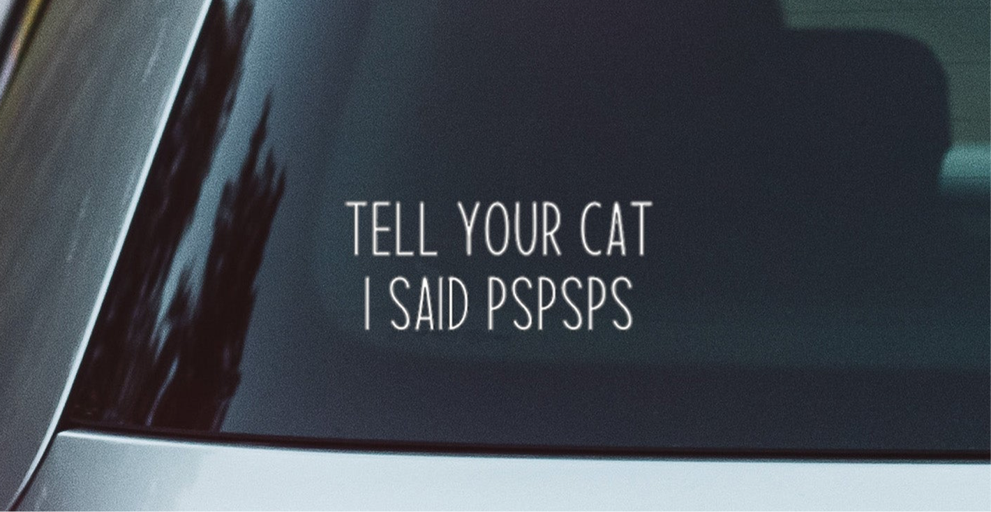 Tell Your Cat I Said Pspsps Window Decal