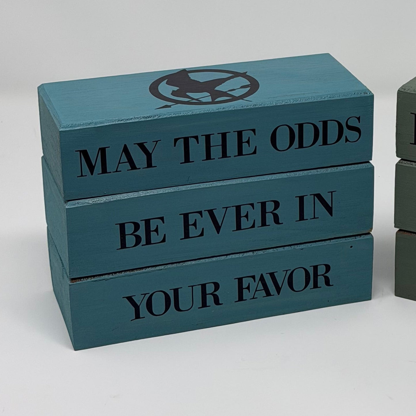 Bookish Blocks - May The Odds Be Ever In Your Favor - Rustic Bundle of Blocks