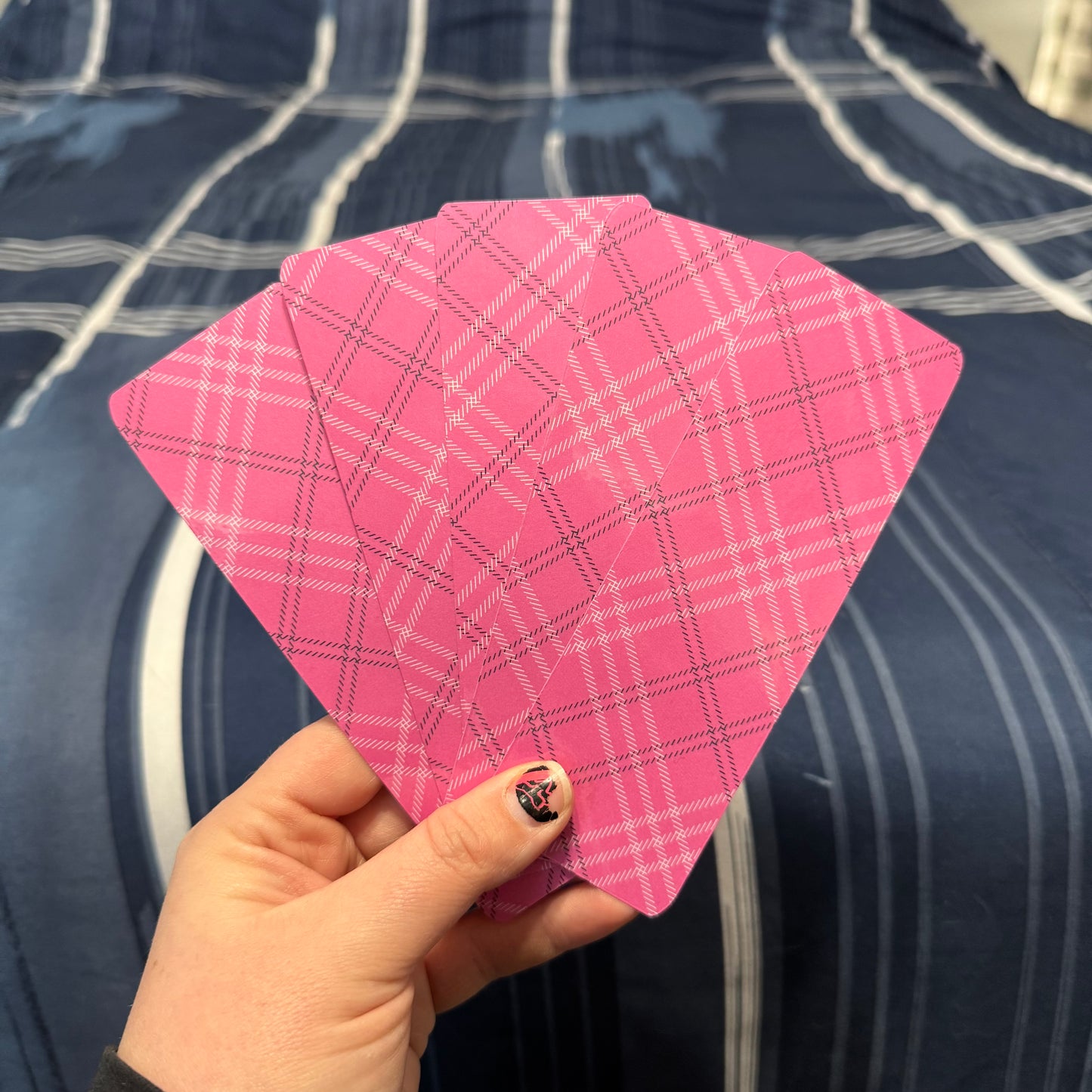 Pink Plaid Bookmark