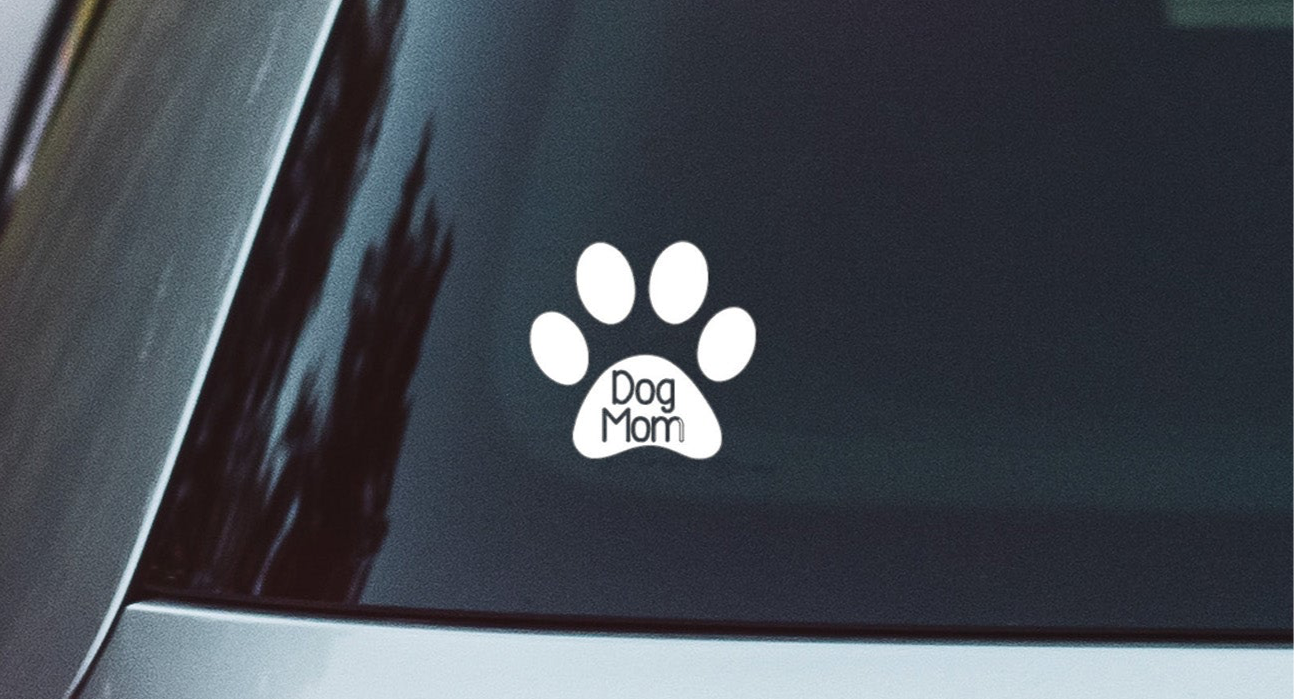 Dog Mom Paw Window Decal