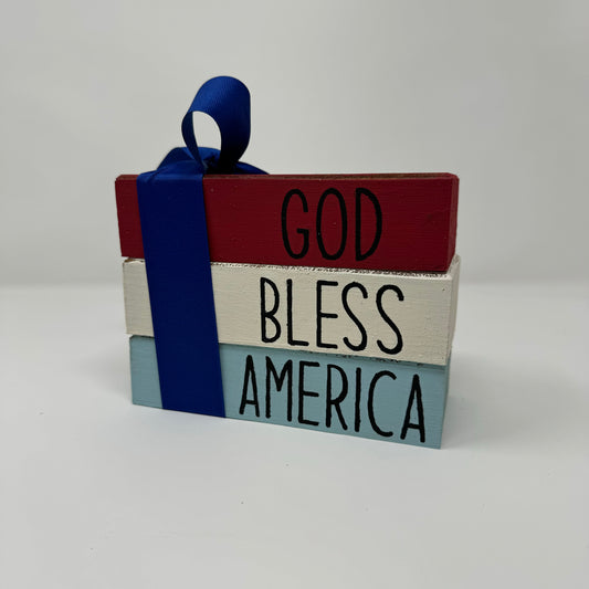 Fourth Of July Themed - Rustic Bundle of Blocks