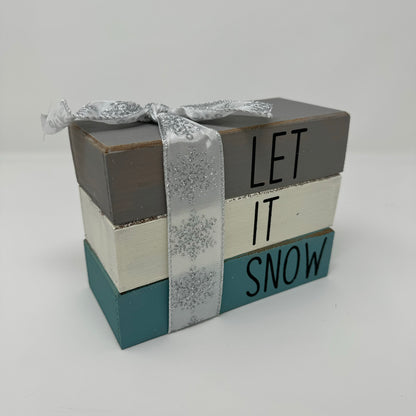 Let It Snow - Rustic Bundle of Blocks