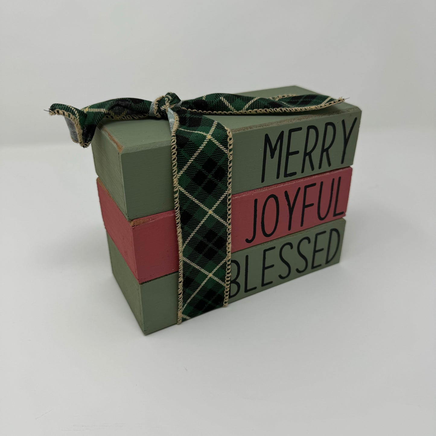 Merry Joyful Blessed - Rustic Bundle of Blocks