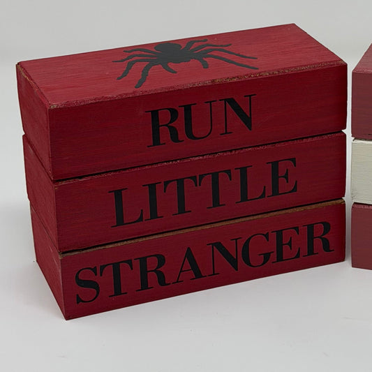 Bookish Blocks, Run Little Stranger, Dark Romance inspired - Rustic Bundle of Blocks