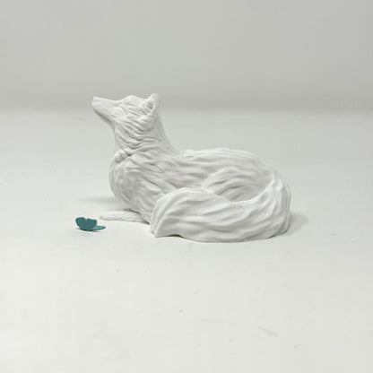 Arctic Fox with Butterfly