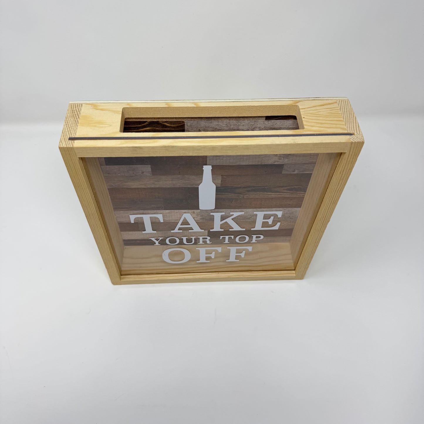 Take Your Top Off Wooden Collection Box