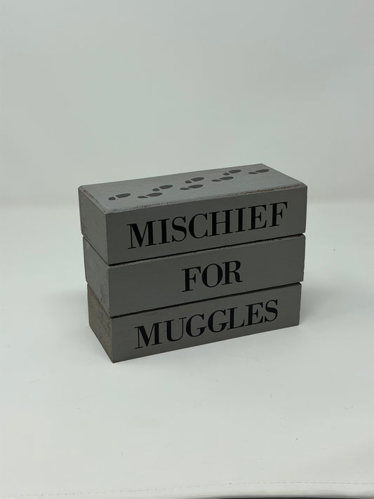 Bookish Blocks, Mischief for Muggles - Rustic Bundle of Blocks