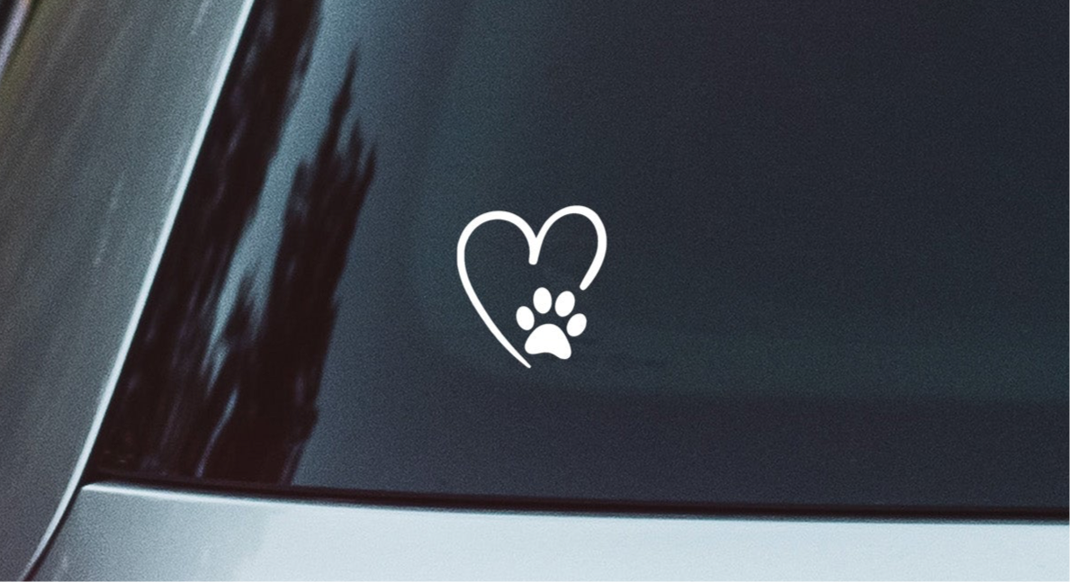 Paw Heart Window Decal