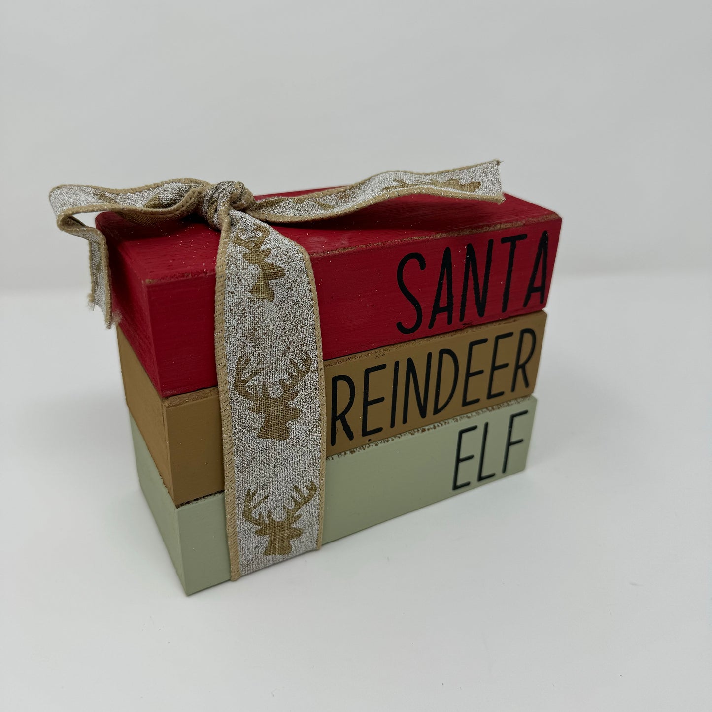 Santa Reindeer Elf - Rustic Bundle of Blocks