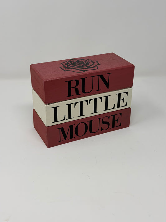 Bookish Blocks, Run Little Mouse, Dark Romance inspired - Rustic Bundle of Blocks