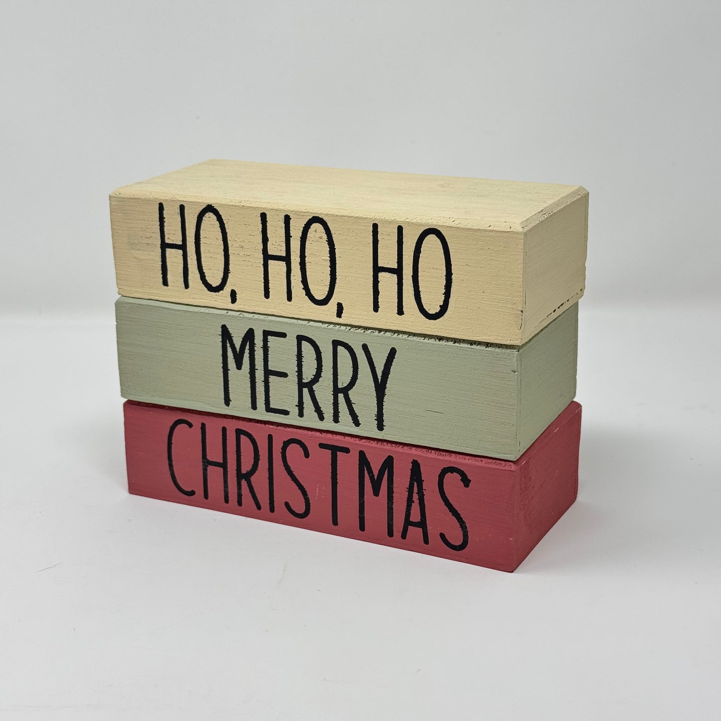 Ho, Ho, Ho Merry Christmas - Rustic Bundle of Blocks