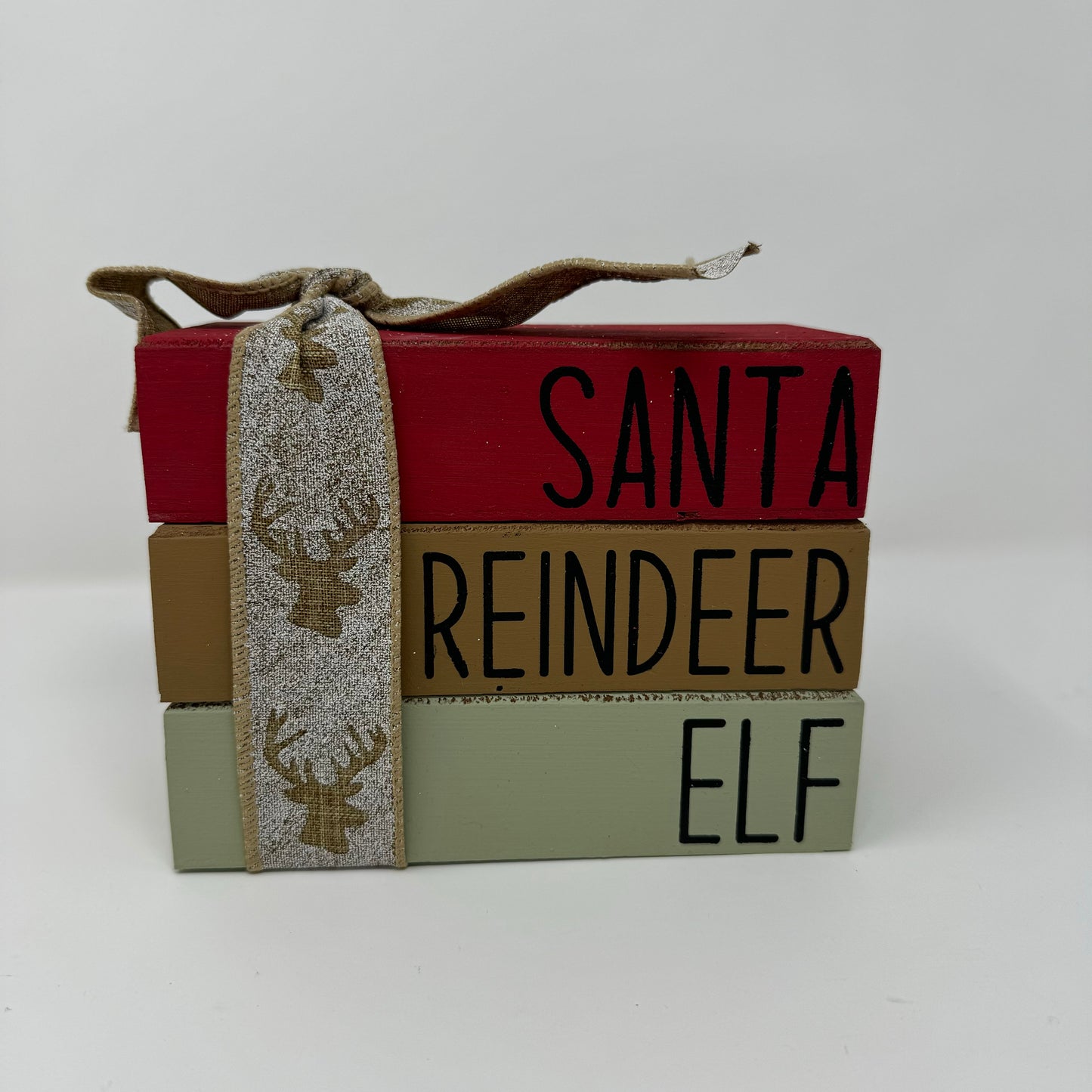 Santa Reindeer Elf - Rustic Bundle of Blocks