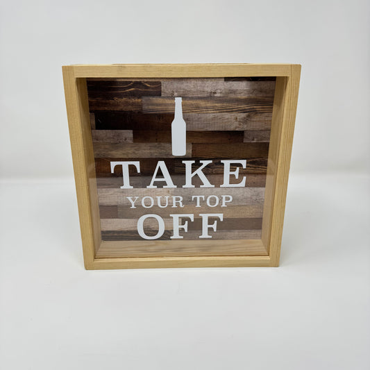 Take Your Top Off Wooden Collection Box