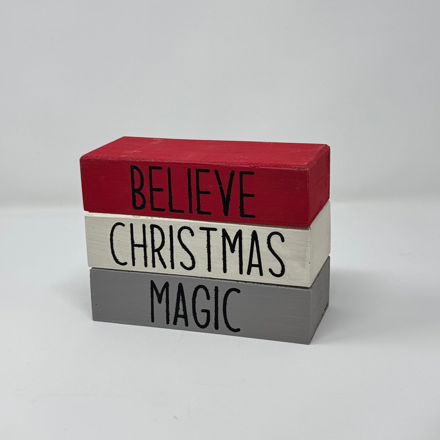 Believe Christmas Magic - Rustic Bundle of Blocks