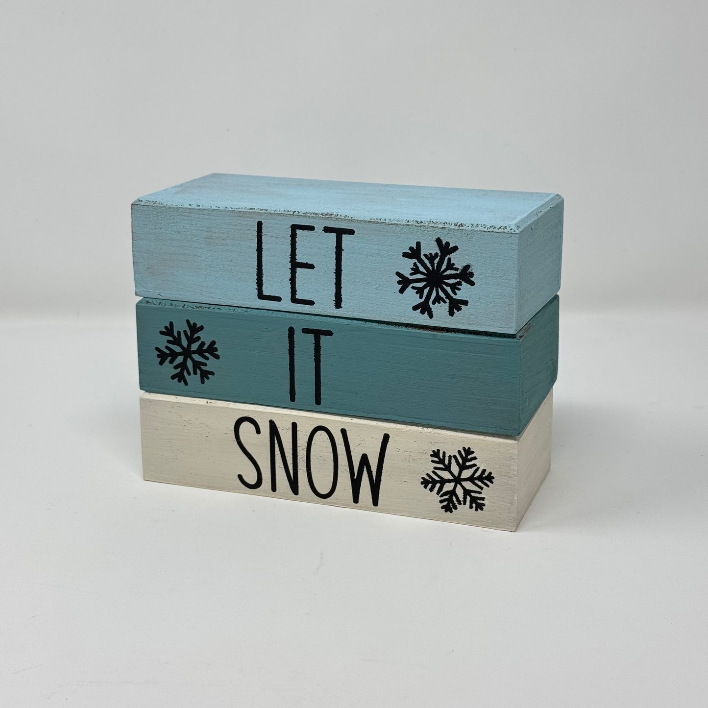 Let It Snow - Rustic Bundle of Blocks