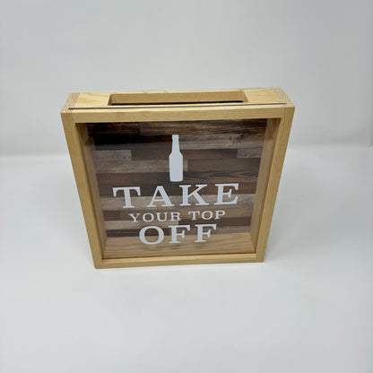 Take Your Top Off Wooden Collection Box