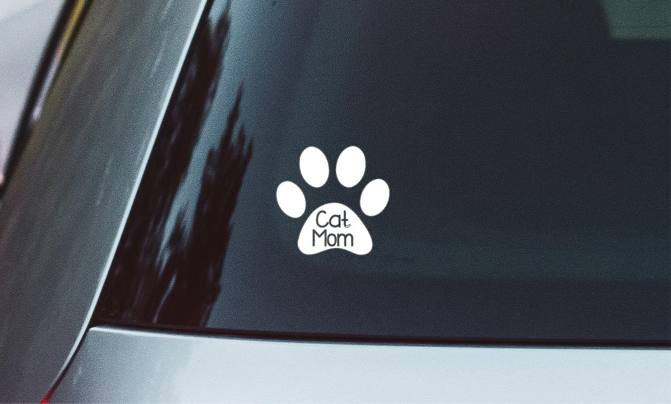 Cat Mom Paw Window Decal