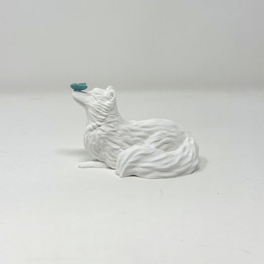 Arctic Fox with Butterfly