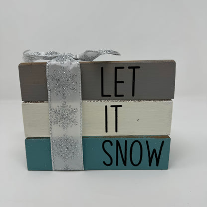 Let It Snow - Rustic Bundle of Blocks