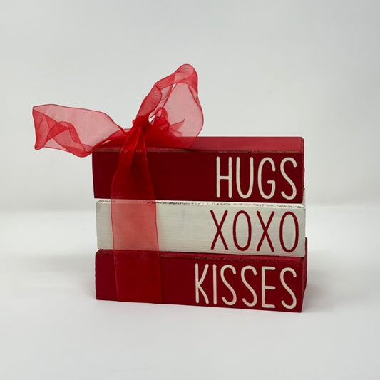 Hugs XOXO Kisses - Rustic Bundle of Blocks