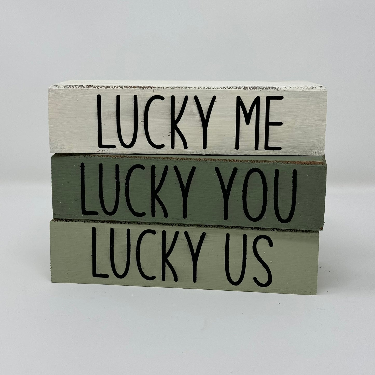 Lucky Me, Lucky You, Lucky Us - Rustic Bundle of Blocks