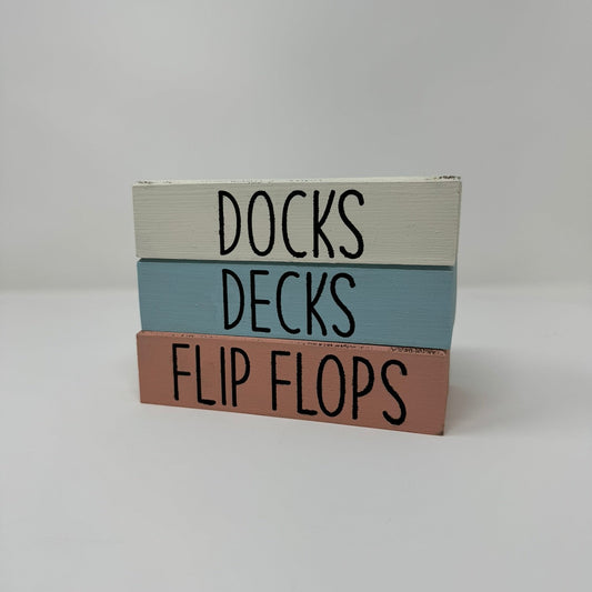 Docks, Decks, Flip Flops - Rustic Bundle of Blocks