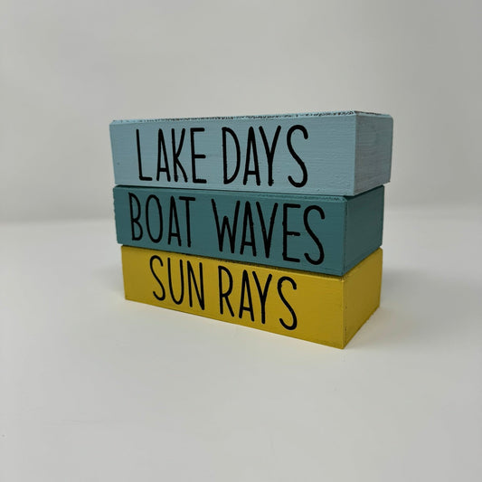 Lake Days, Boat Waves, Sun Rays - Rustic Bundle of Blocks