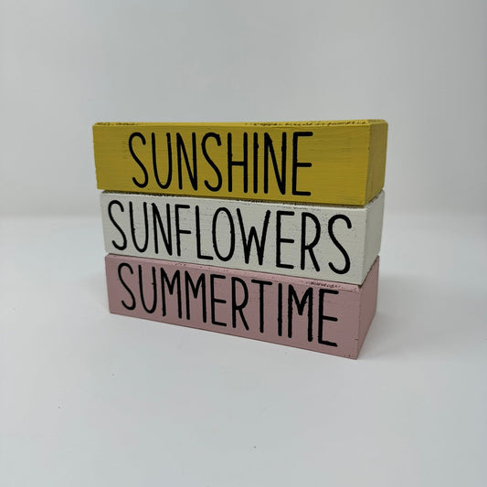 Sunshine, Sunflowers, Summertime - Rustic Bundle of Blocks