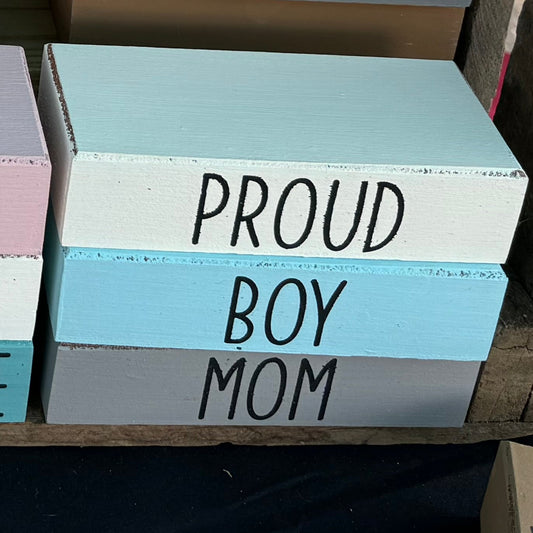 Proud Boy Mom - Rustic Bundle of Blocks