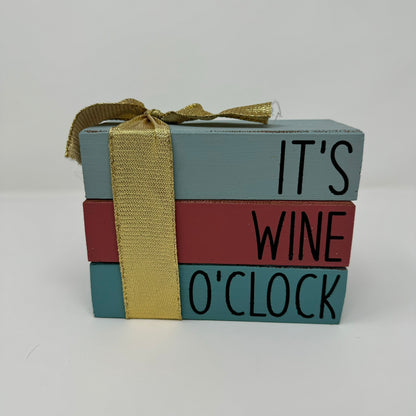 It's Wine O'Clock - Rustic Bundle of Blocks