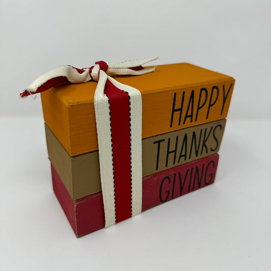 Happy Thanksgiving - Rustic Bundle of Blocks